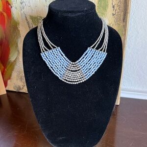 Zad Boho Bib Statement multilayered glass beaded statement choker necklace